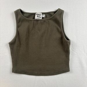 Princess Polly Army Green Cropped Tank Top Women’s Size 2 Fitted Basic